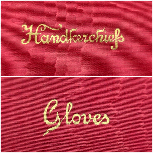 ヴィンテージ バーガンディーレザー 手袋&ハンカチケース